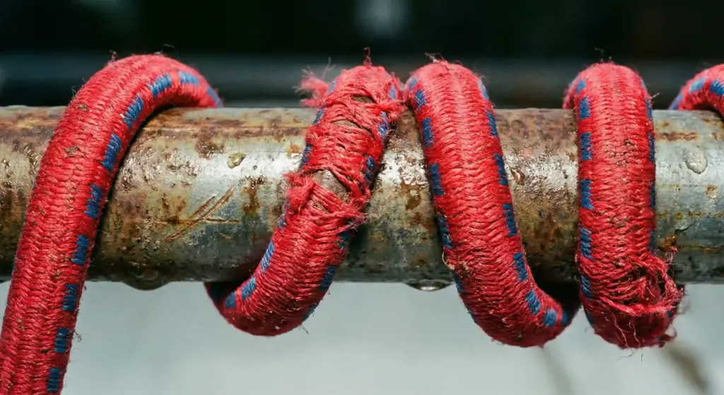 Cordelette enroulée autour d'une barre de toit pour casser les turbulences